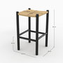 Voir la diapositive 4 : Rendez vous déco Tabouret pour ilot central 65 cm en teck noir et rotin-Kaïa