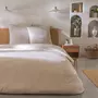 FUTURE HOME Parure de lit 2 personnes en coton 57 fils imprimé beige