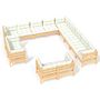 Voir la diapositive 2 : VIDAXL Salon de jardin 13 pcs avec coussins creme Bois de pin solide