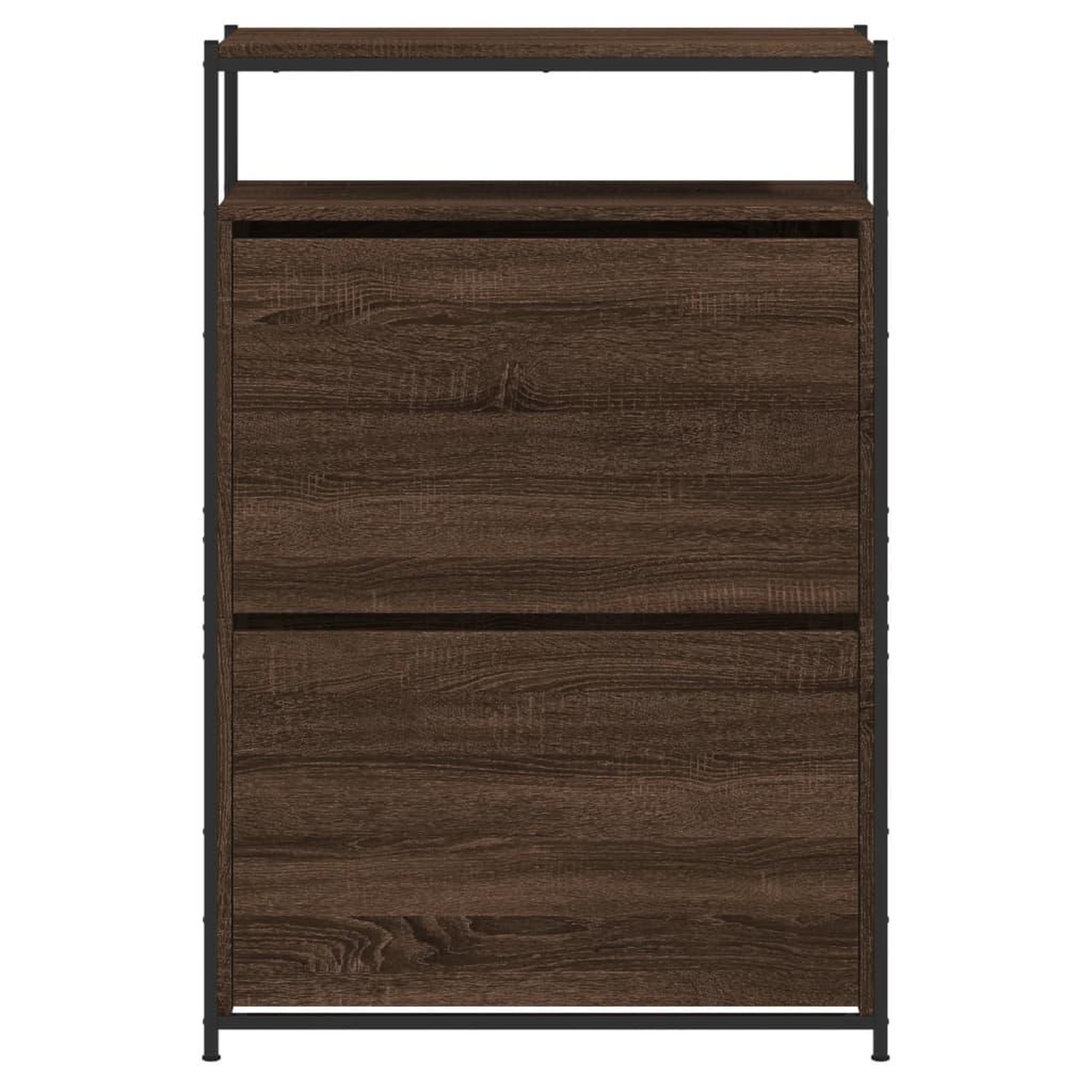 Voir la diapositive 5 : VIDAXL Meuble a chaussures chene marron 75x34x112 cm bois d'ingenierie