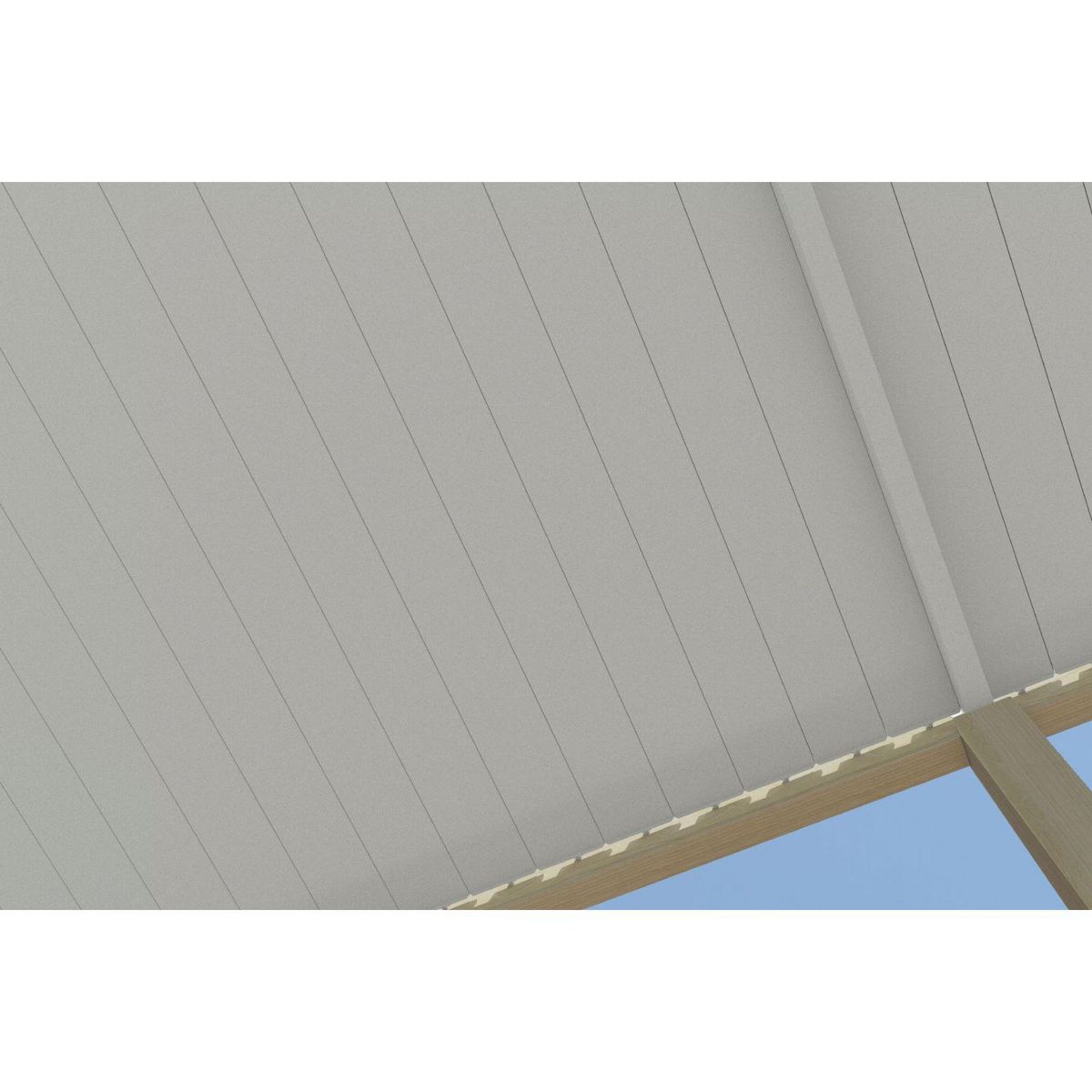 Pergola Bioclimatique autoportée 3x6 m - Aluminium - Effet  bois naturel/blanc -  VS OmBREA®