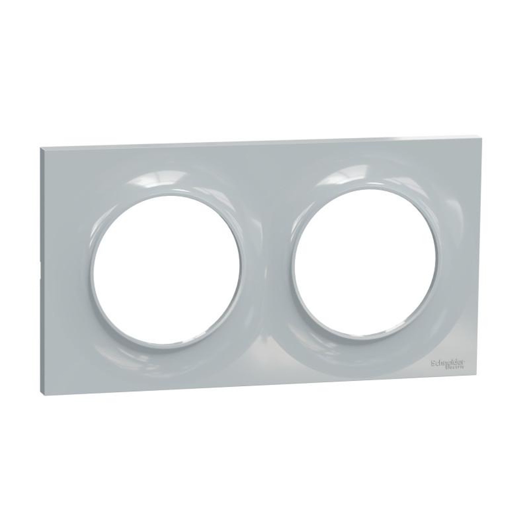 Schneider Electric Plaque ODACE Styl sable 2 postes horizontal vertical entraxe 71mm SCHNEIDER ELECTRIC S520704B1