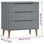 Voir la diapositive 6 : VIDAXL Commode MOLDE Gris 80x40x80 cm Bois de pin massif