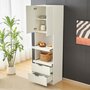 Voir la diapositive 5 : MERAX Buffet de cuisine 4 portes 0 tiroirs - 59,5 cm blanc mdf