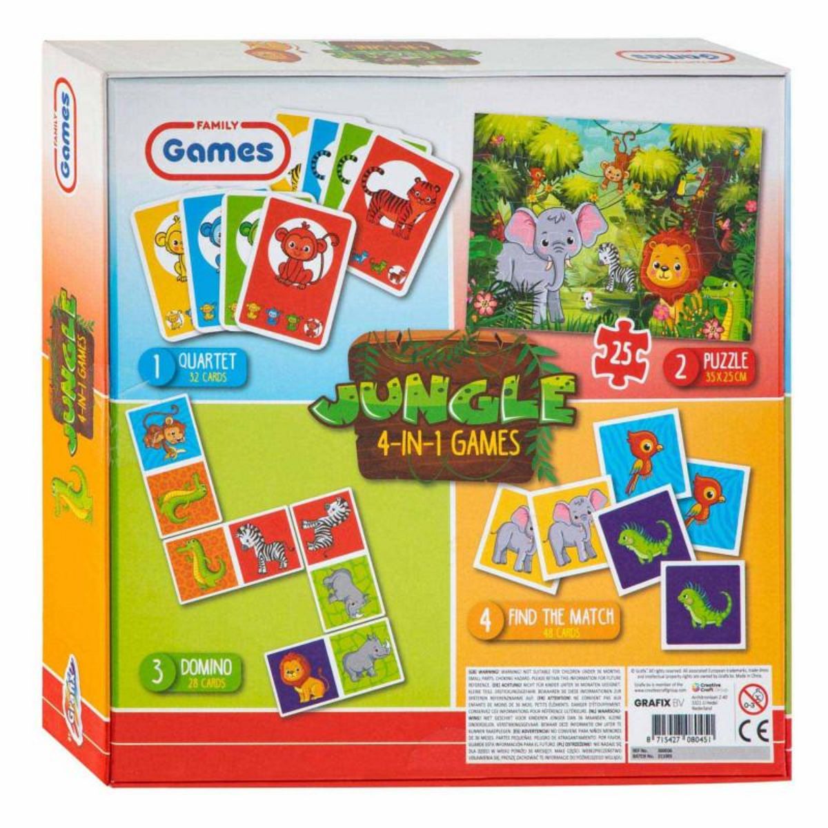 GRAFIX Grafix - Game box 4in1 Jungle 300036