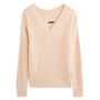 Voir la diapositive 3 : INEXTENSO Pull col v rose femme