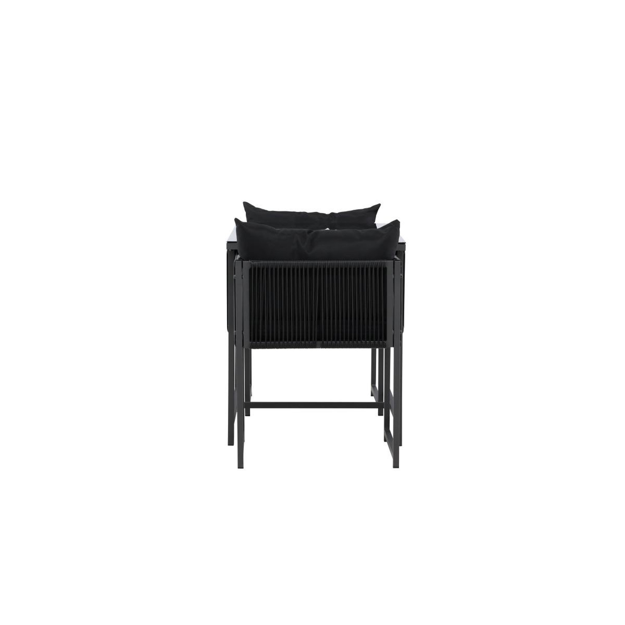 Voir la diapositive 4 : Paris Prix Ensemble table de jardin & 2 chaises  noto  120cm noir