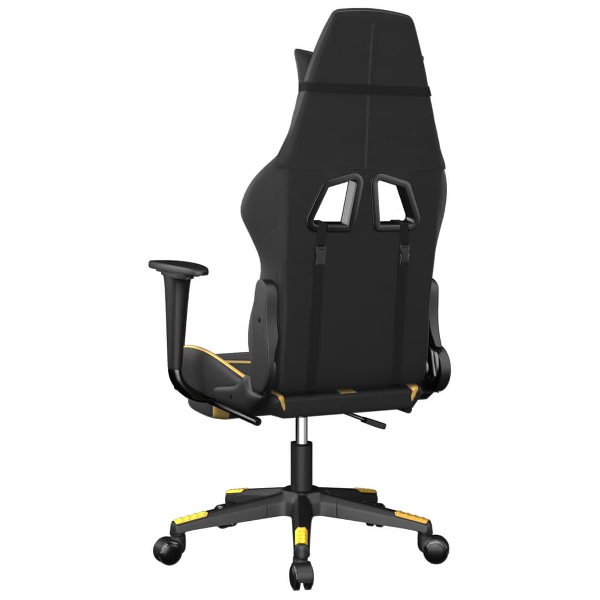 Voir la diapositive 5 : VIDAXL Chaise de jeu avec repose-pied Noir et dore Similicuir