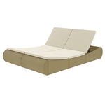 VIDAXL Chaise longue d'exterieur Resine tressee Beige