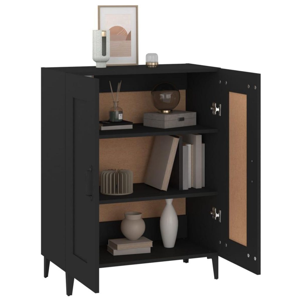 VIDAXL Buffet Noir 69,5x34x90 cm Bois d'ingenierie