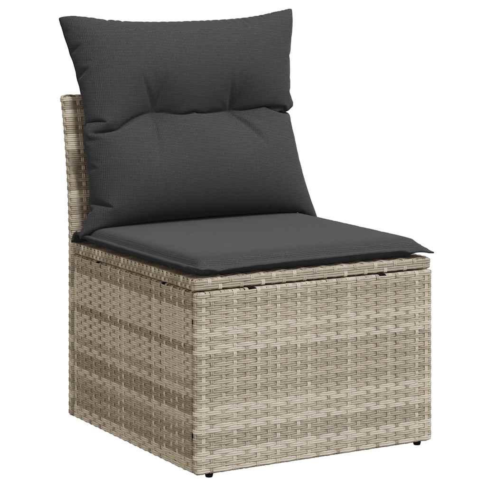 Voir la diapositive 5 : VIDAXL Salon de jardin 5 pcs avec coussins gris clair resine tressee