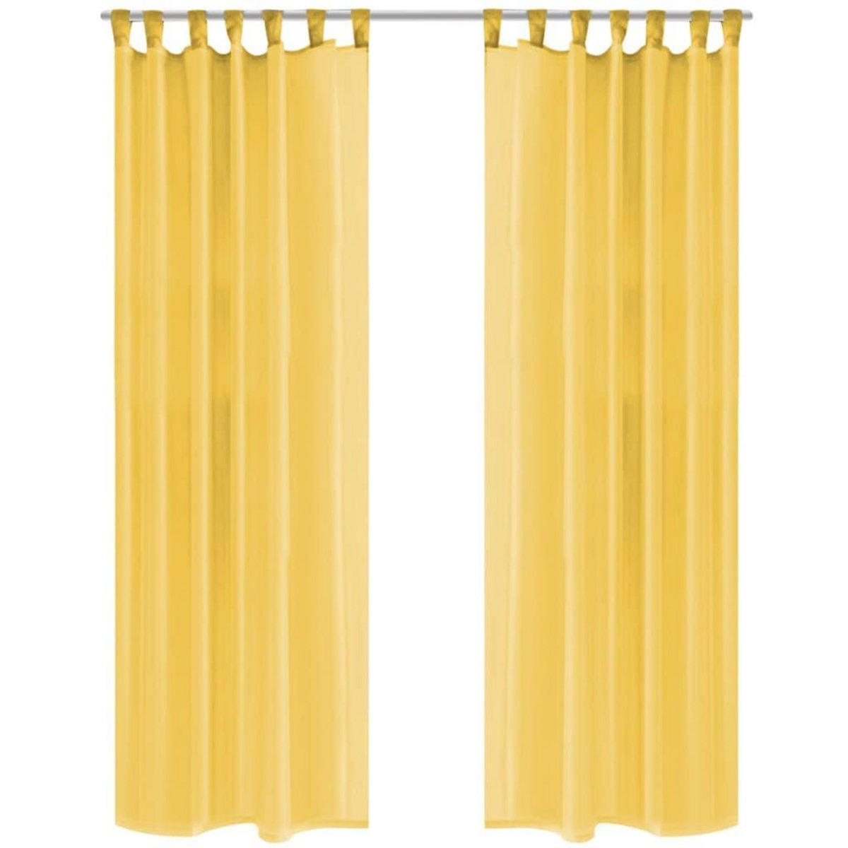 VIDAXL Rideau occultant 2 pcs Voile 140 x 175 cm Jaune