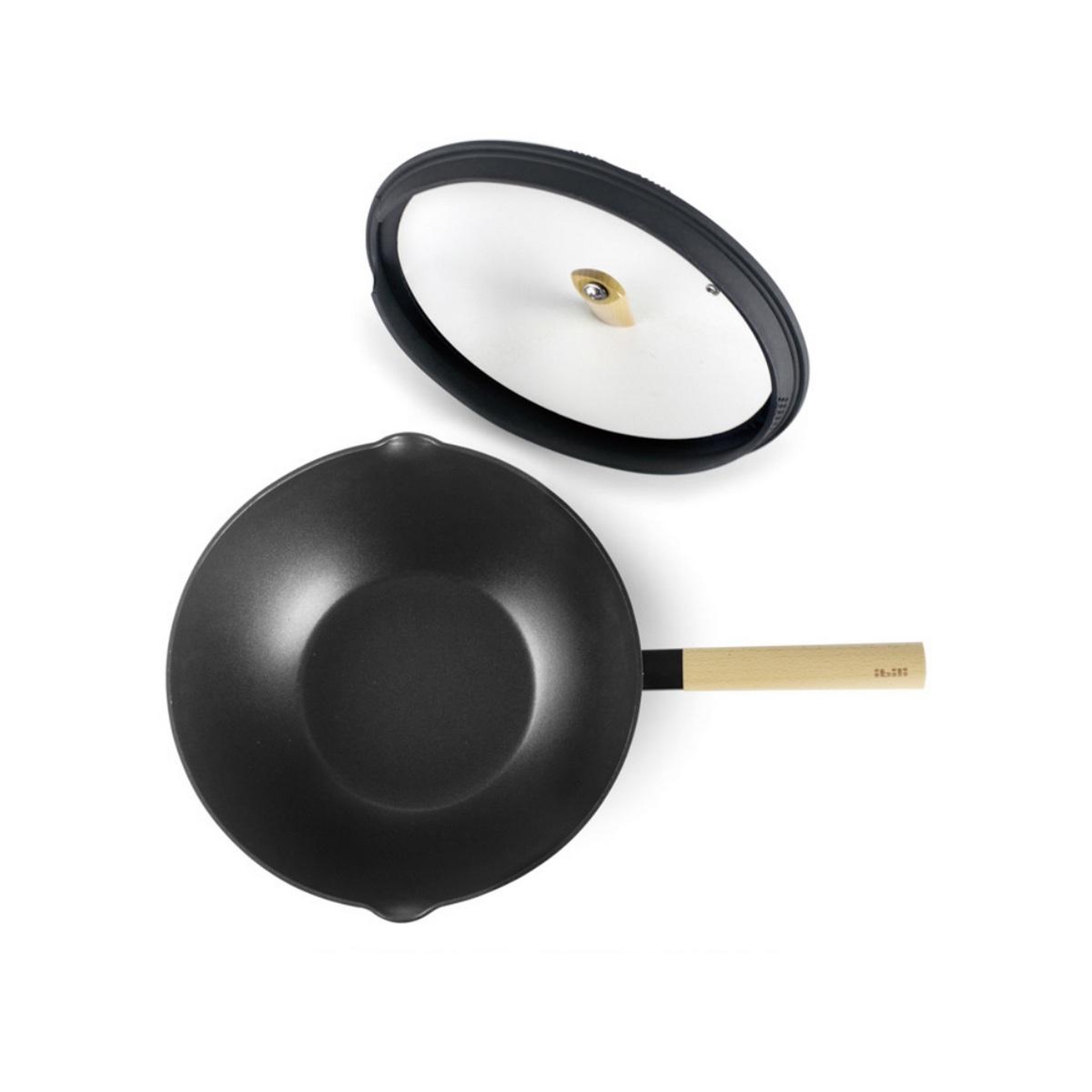 Voir la diapositive 2 : IBILI Wok avec couvercle verre 30cm - 404230