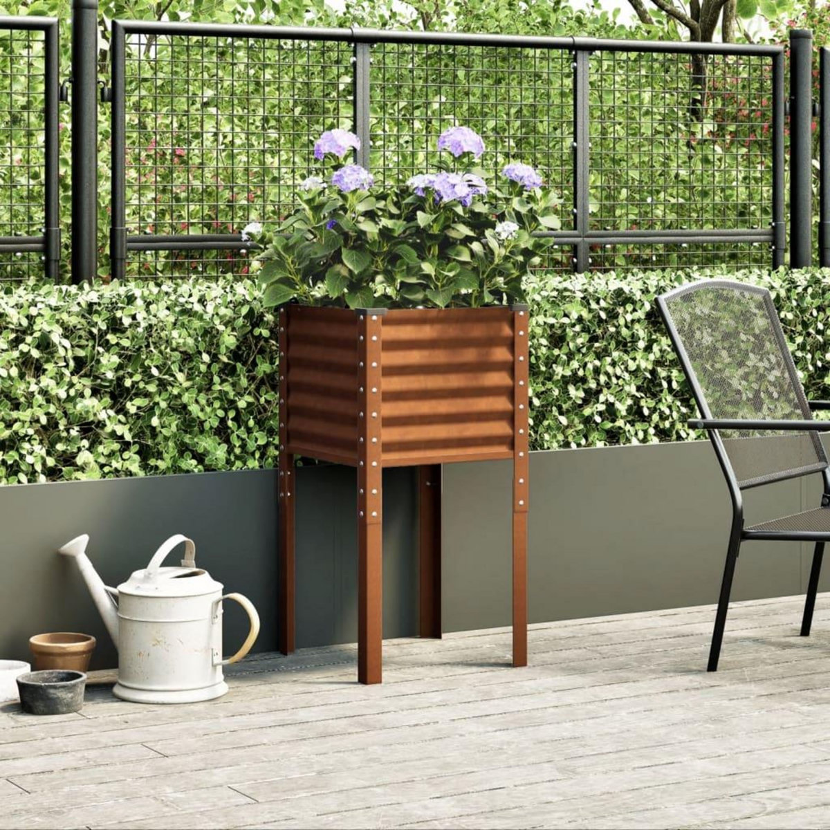 VIDAXL Jardiniere 45x45x88 cm acier resistant aux intemperies