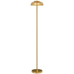 HOMCOM Lampadaire sur pied LED style vintage métal doré verre fumé lumière chaude 3000K