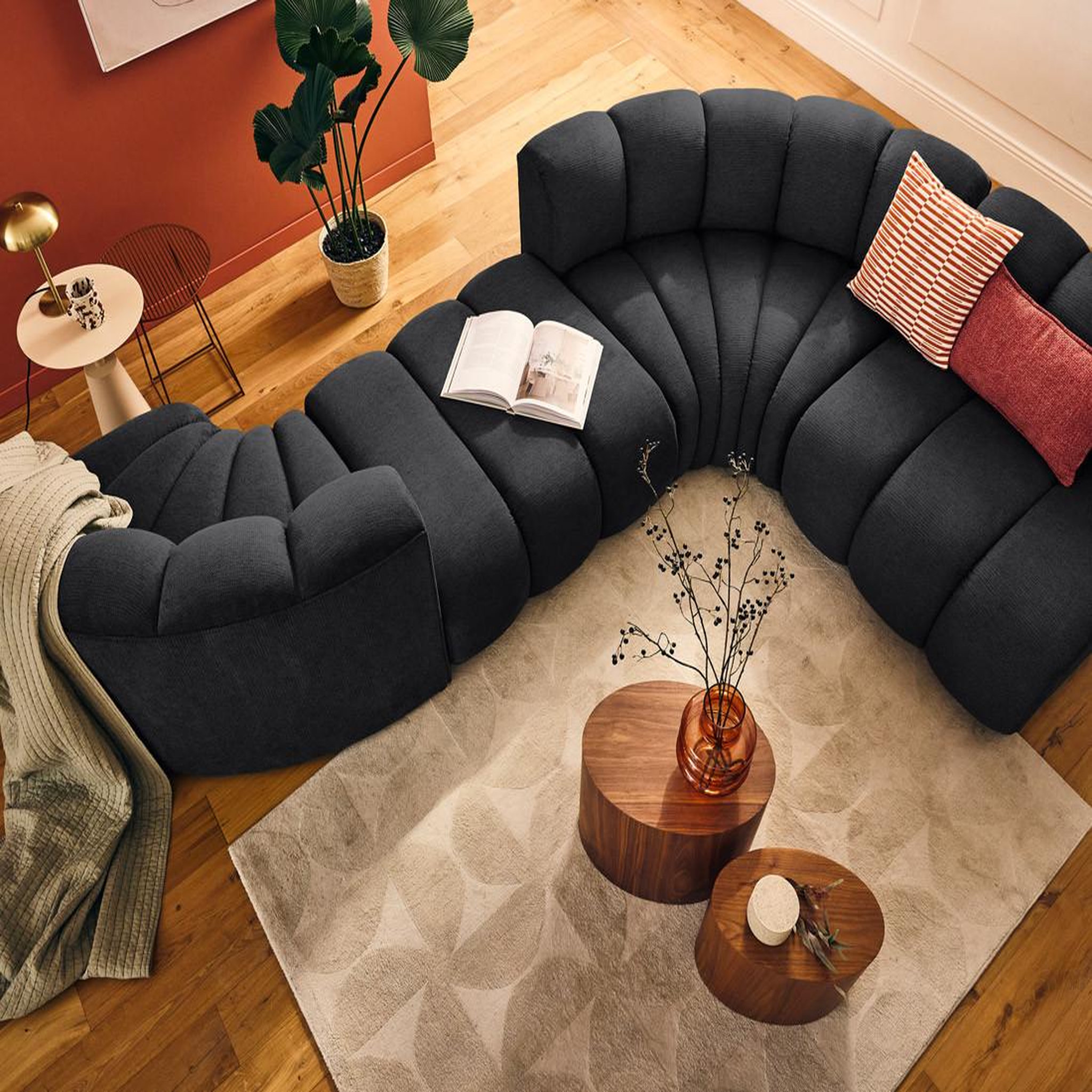 Voir la diapositive 3 : LISA DESIGN Debbie - module d'angle réversible en tissu texturé