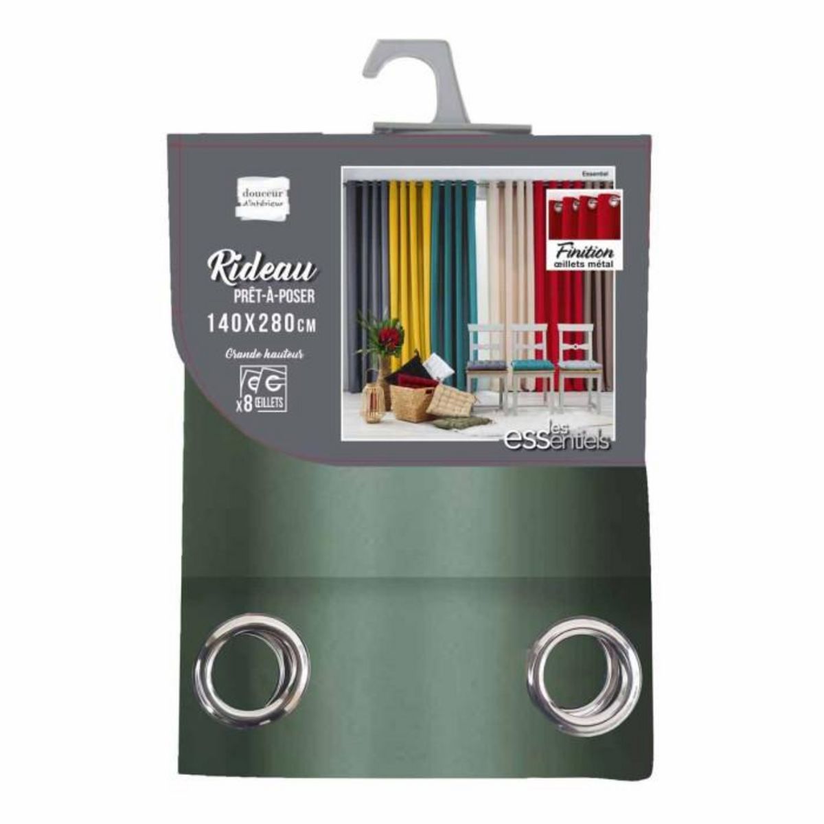 Paris Prix Rideau à Oeillets  Essentiel  140x260cm Kaki