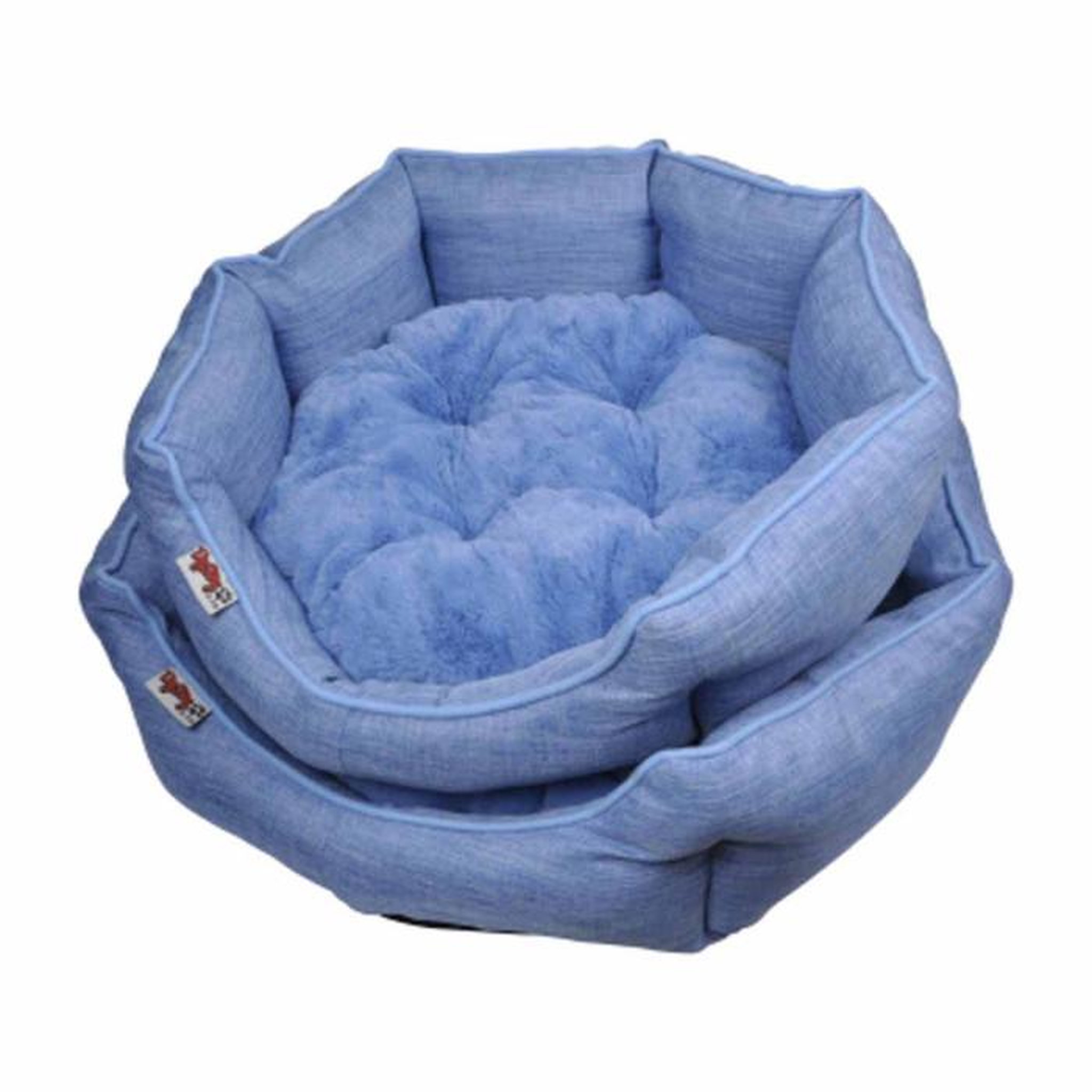Paris Prix Lot de 2 Paniers Ronds Chien & Chat  Newton  60cm Bleu