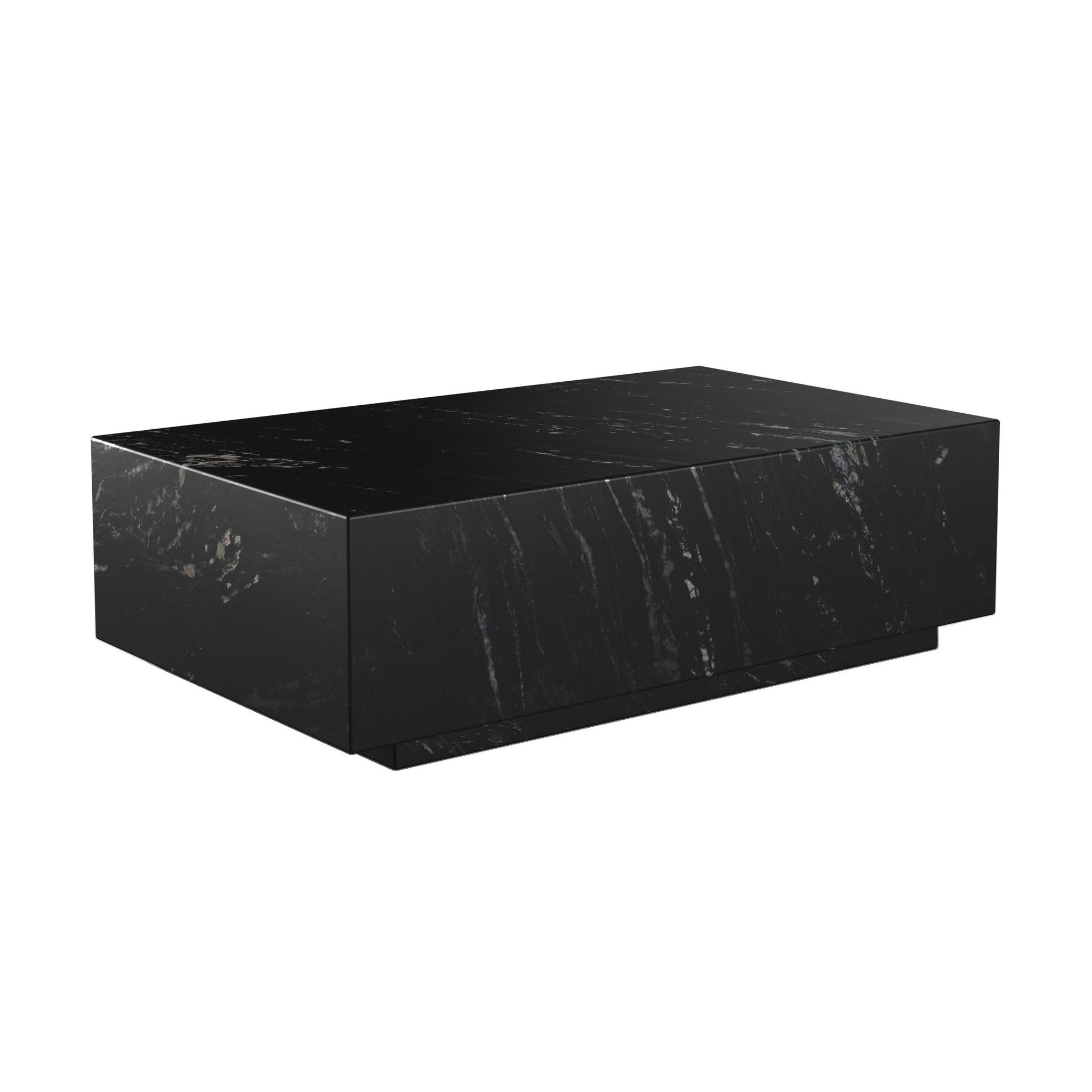 MAISON PAVANE Table basse rectangulaire en marbre noir-izaé