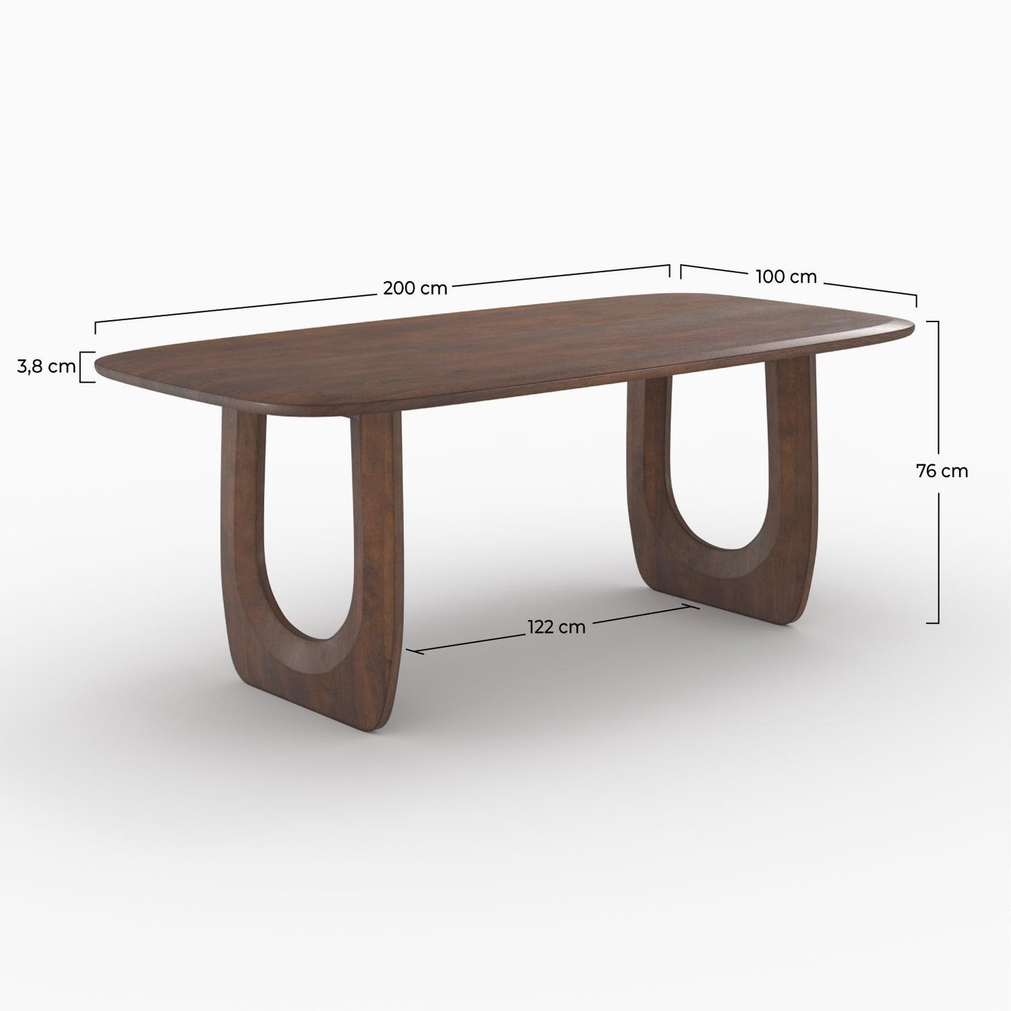 Voir la diapositive 4 : MAISON PAVANE Table rectangulaire en bois de manguier massif 6 places-maya