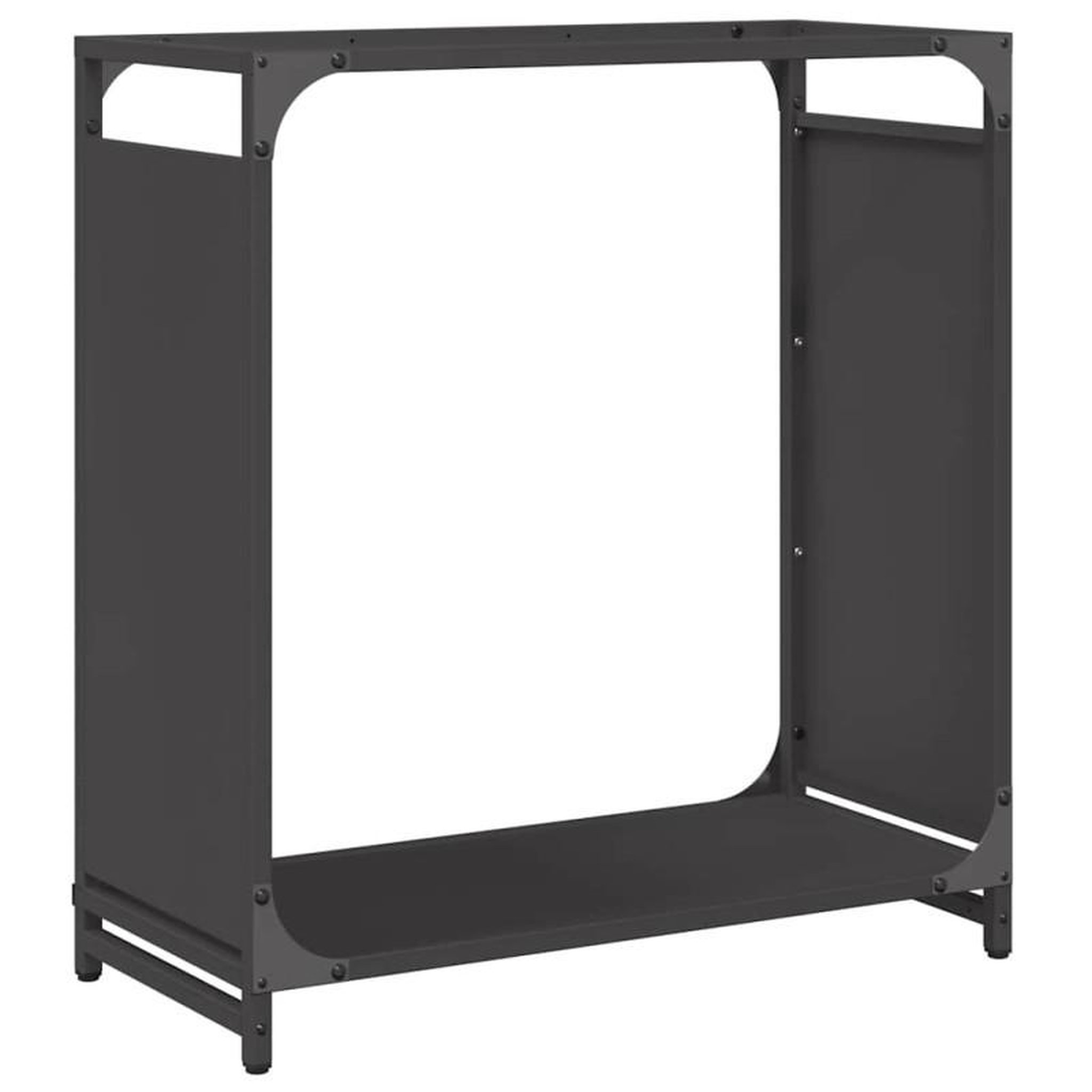 Voir la diapositive 2 : VIDAXL Portant de bois chauffage noir 60x28x65 cm