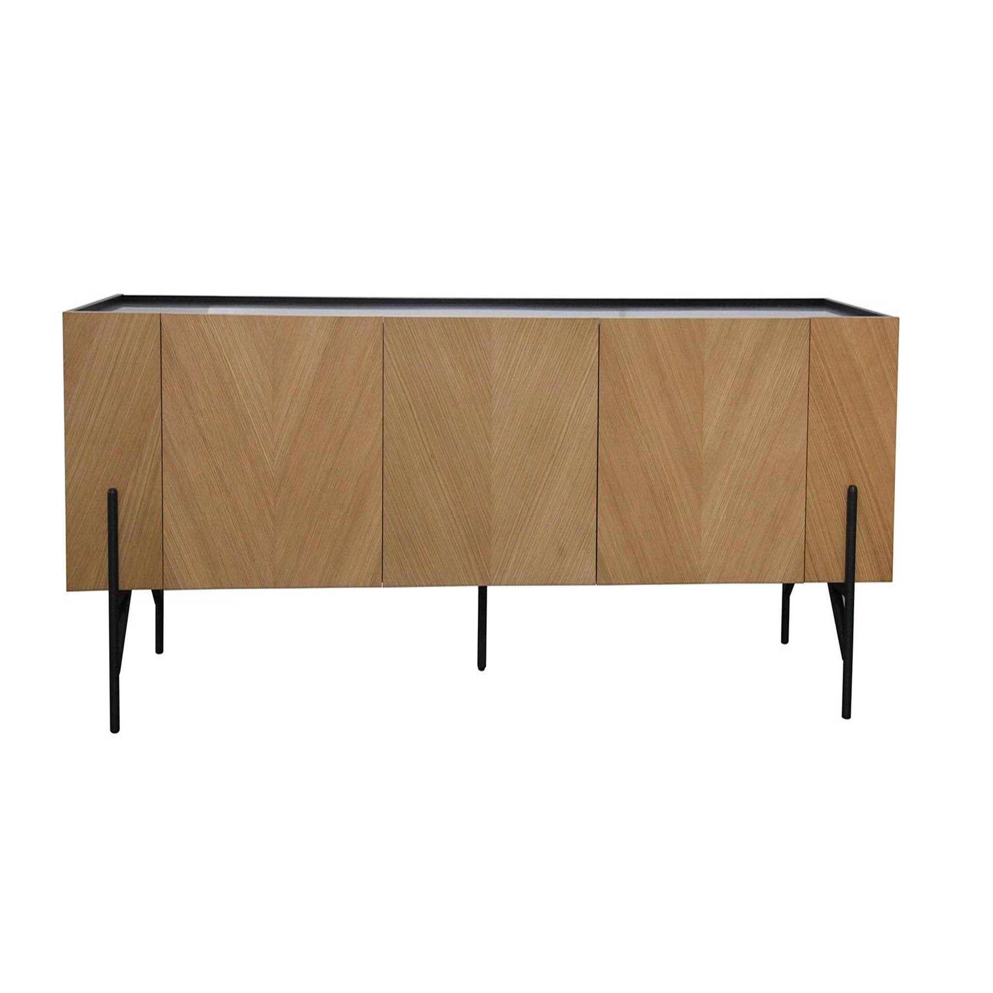 Voir la diapositive 1 : CONCEPT USINE Meuble TV vintage en bois clair avec placard SEQUOIA