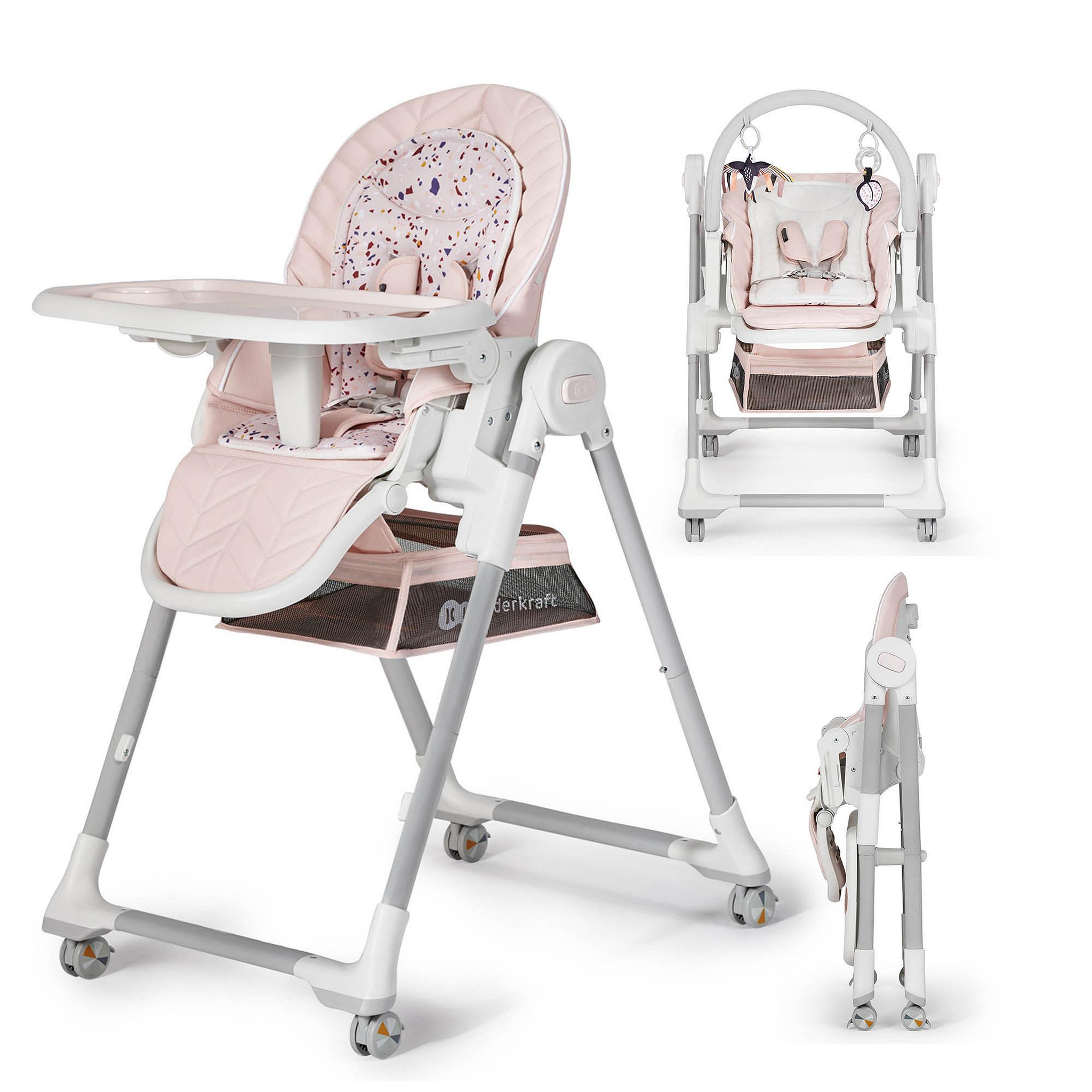 Voir la diapositive 1 : KINDERKRAFT Chaise haute 2 en 1 - transat et siège réglable