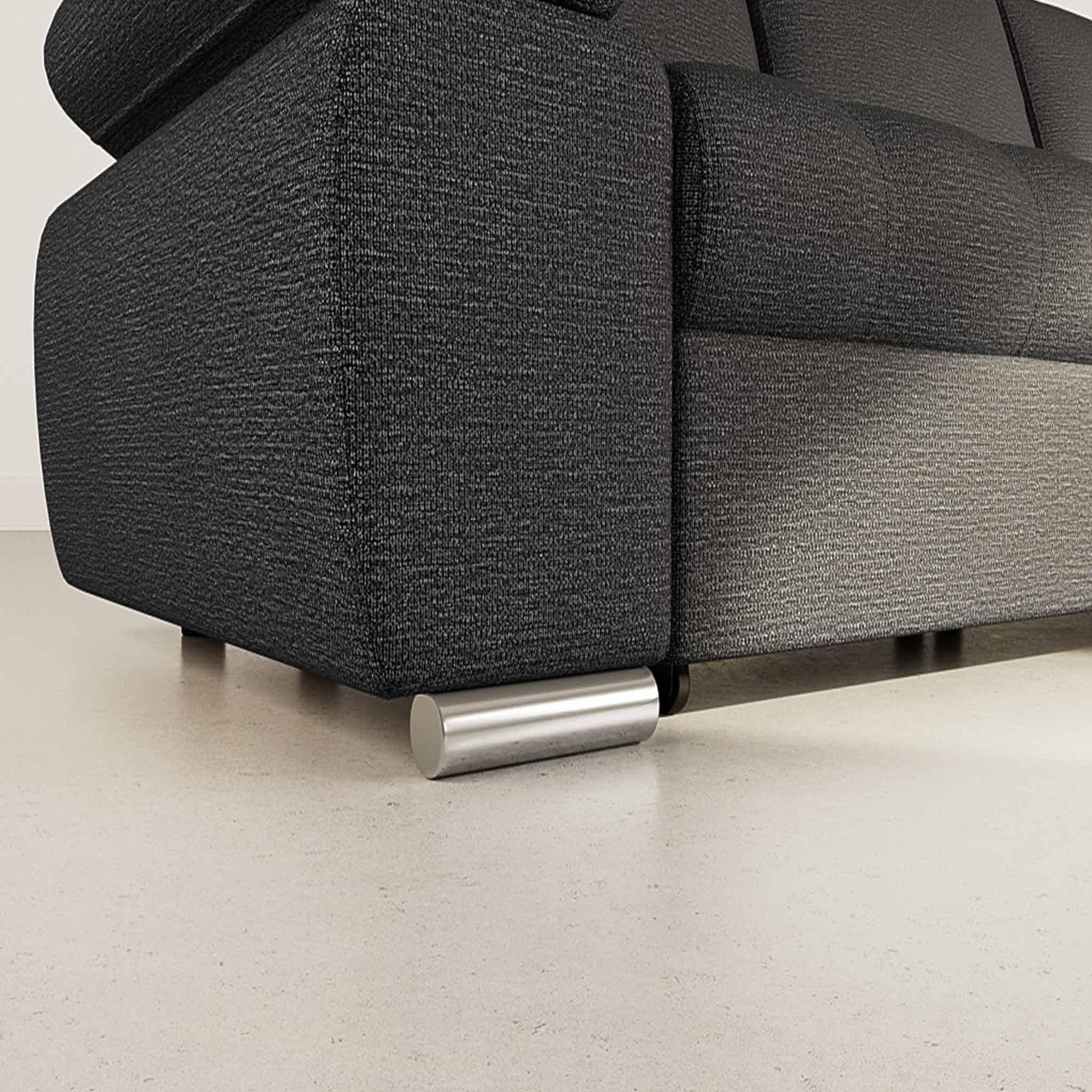 Voir la diapositive 4 : BEST MOBILIER Bianca - canapé d'angle droit 4 places convertible avec coffre en tissu texturé