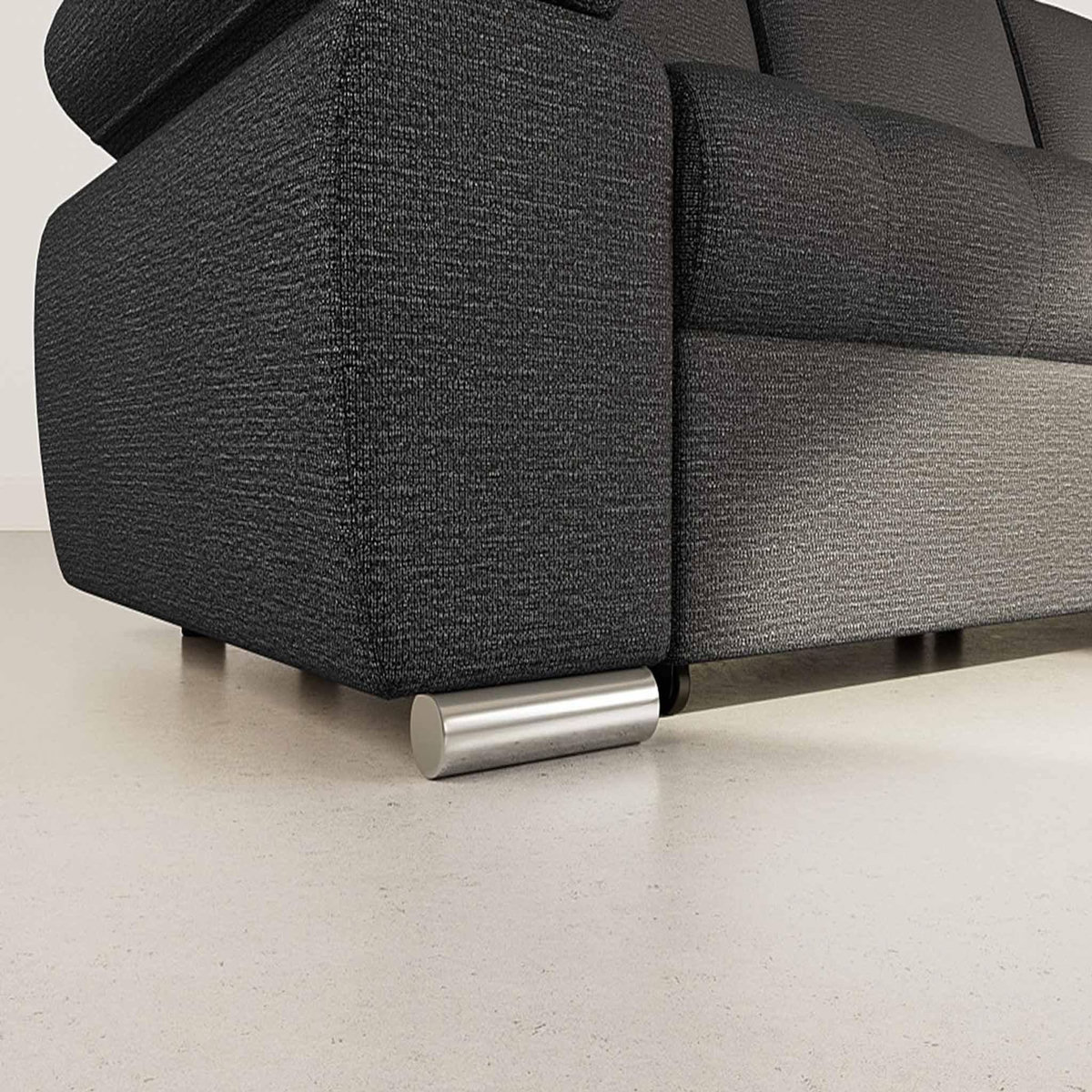 BEST MOBILIER Bianca - canapé d'angle droit 4 places convertible avec coffre en tissu texturé