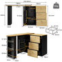 Voir la diapositive 3 : MERAX Table de bar rectangulaire noir+naturel - 204cm mdf