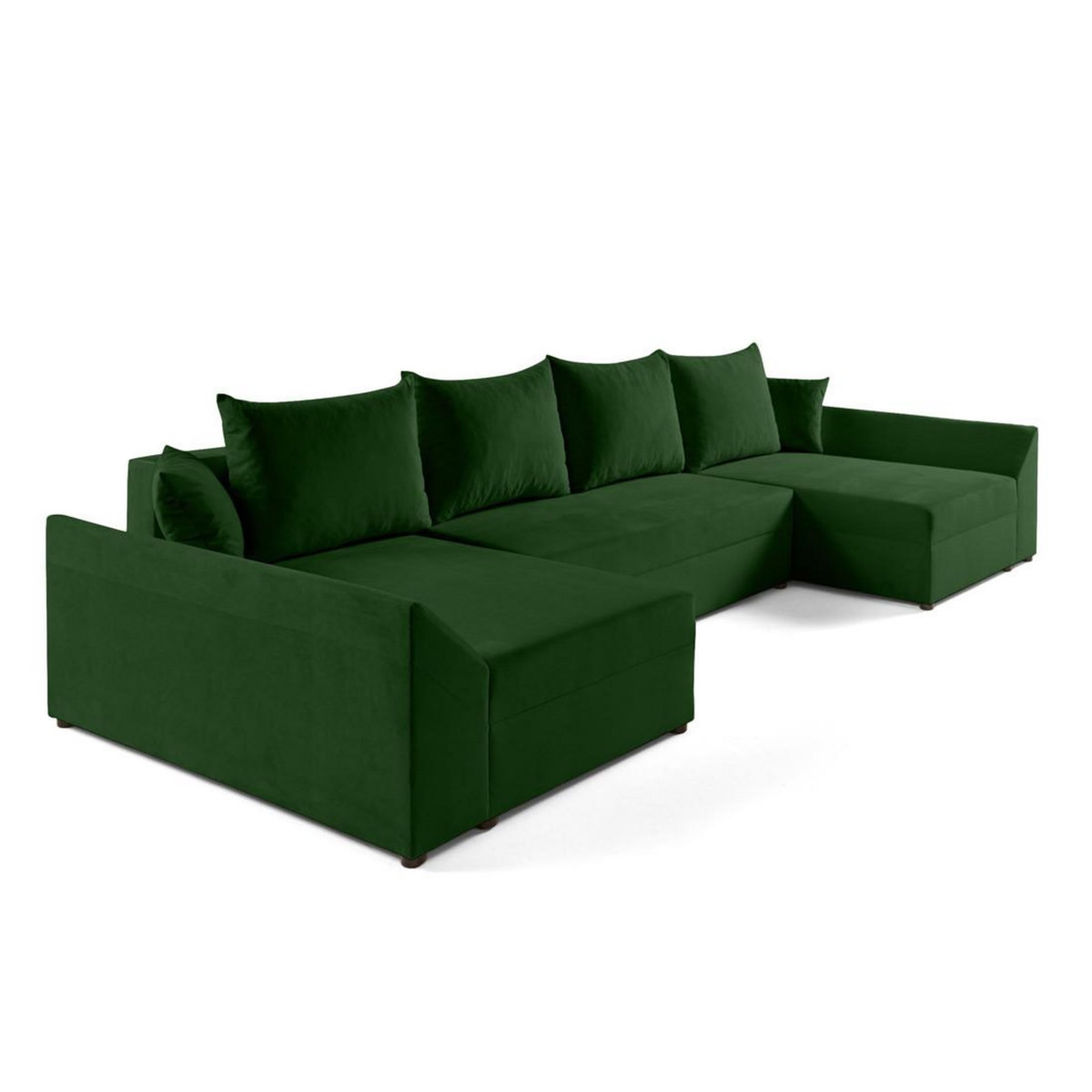 BEST MOBILIER Mike - canapé panoramique en u - 7 places - convertible - avec coffre - en velours