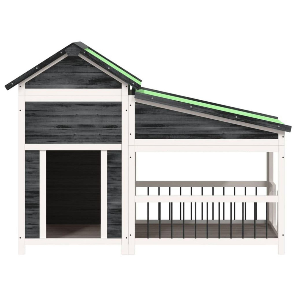 VIDAXL Chenil gris 143x60,5x109 cm bois de pin solide