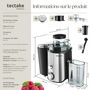 Voir la diapositive 6 : tectake Extracteur de jus capacité de 500ml, 600 W argent