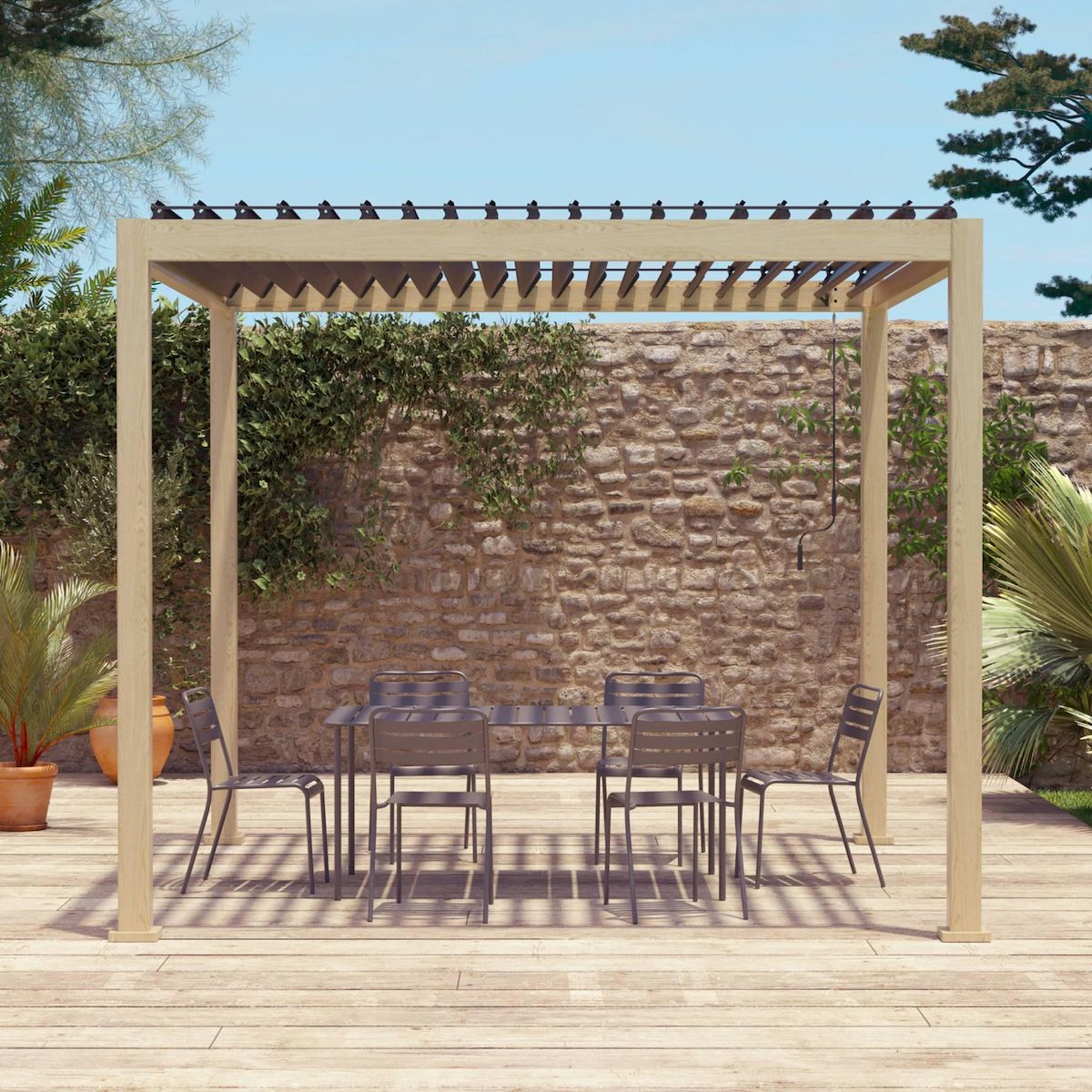 SWEEEK Pergola bioclimatique aluminium lames orientables 3x3m V2 Triomphe