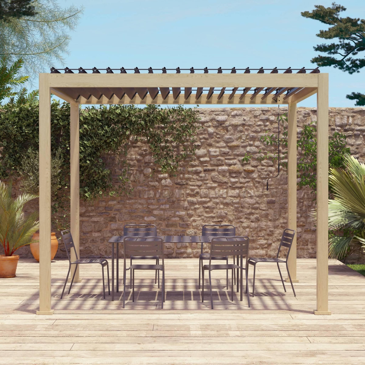 SWEEEK Pergola bioclimatique aluminium lames orientables 3x3m V2 Triomphe