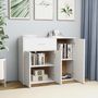Voir la diapositive 3 : VIDAXL Buffet Blanc 88x30x70 cm Bois d'ingenierie