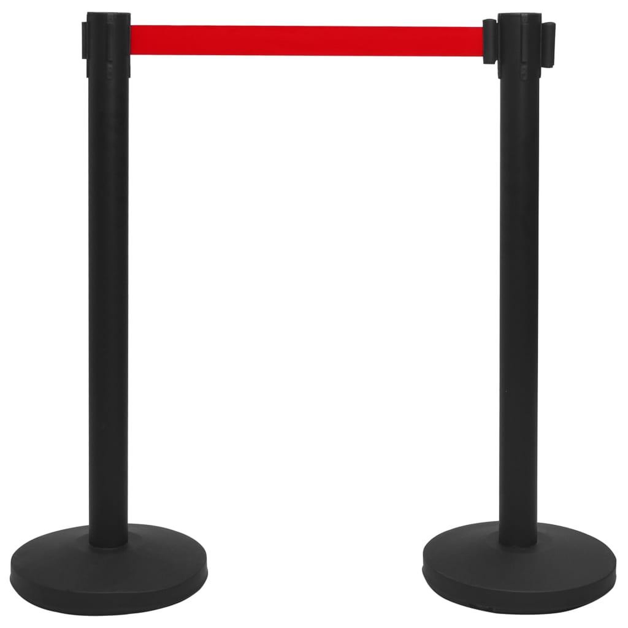 Voir la diapositive 2 : VIDAXL Colonne avec bande de barriere d'aeroport Inox Noir