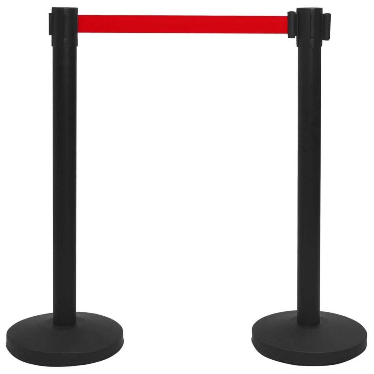 VIDAXL Colonne avec bande de barriere d'aeroport Inox Noir