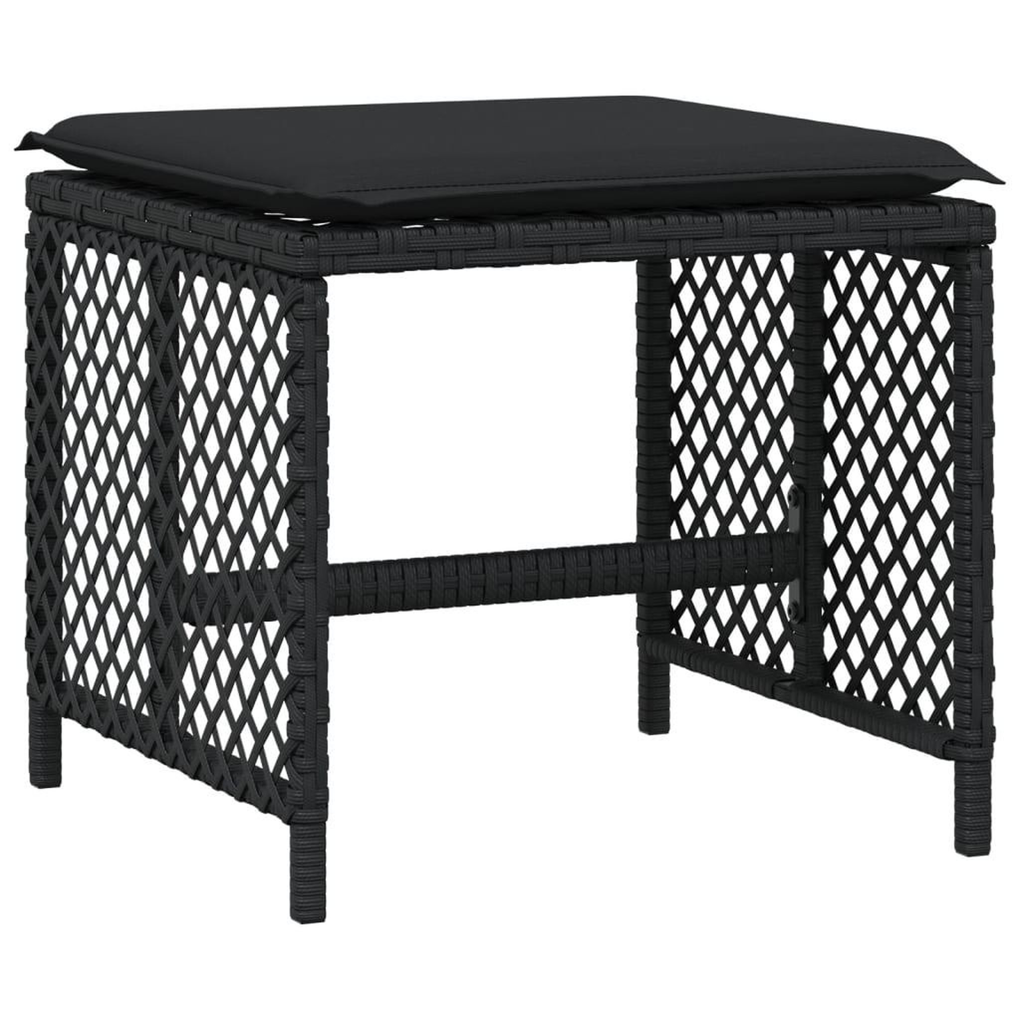 Voir la diapositive 5 : VIDAXL Ensemble a manger de jardin 9pcs coussins noir resine tressee