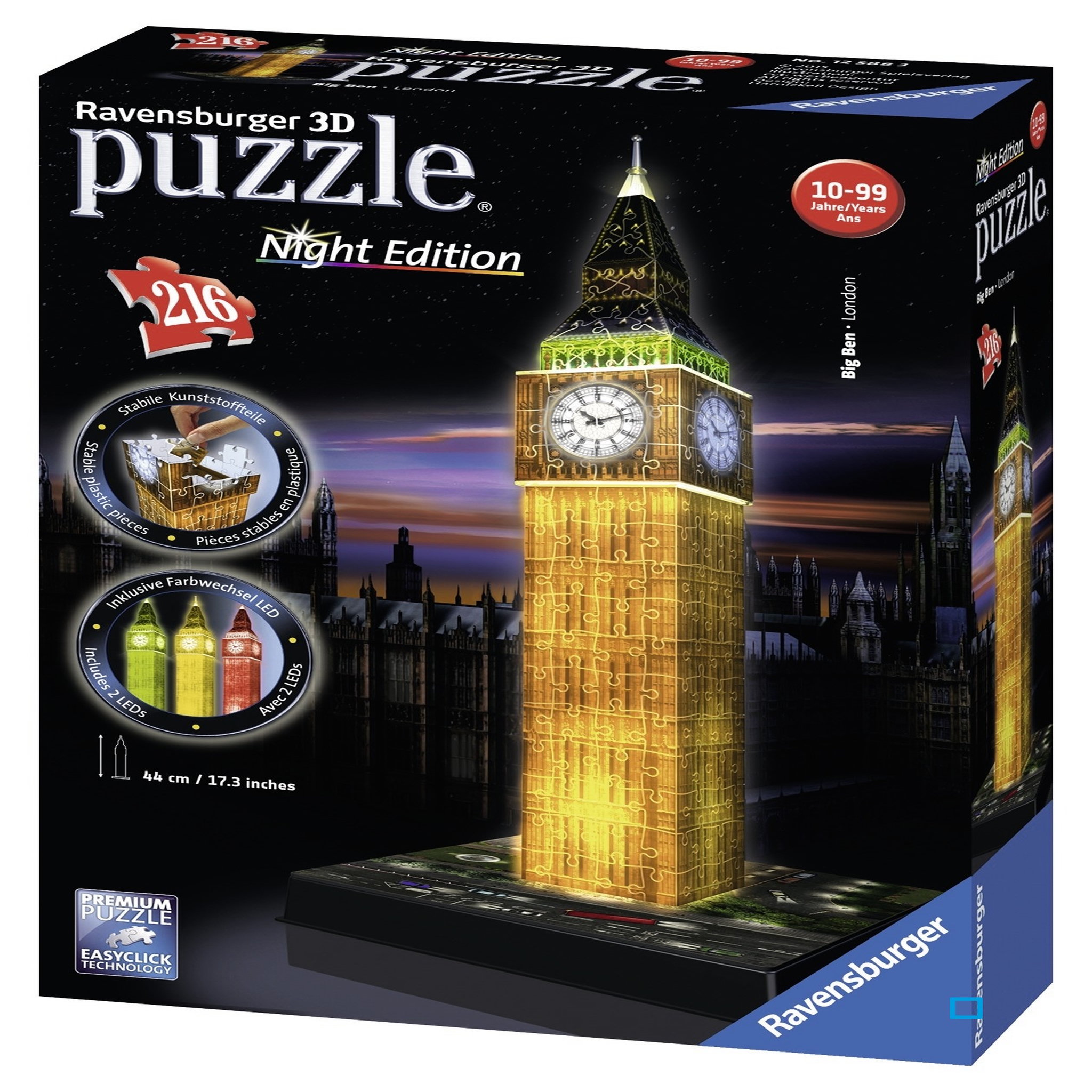 Voir la diapositive 1 : RAVENSBURGER Puzzle 3D Big Ben - Night Edition - 216 pièces