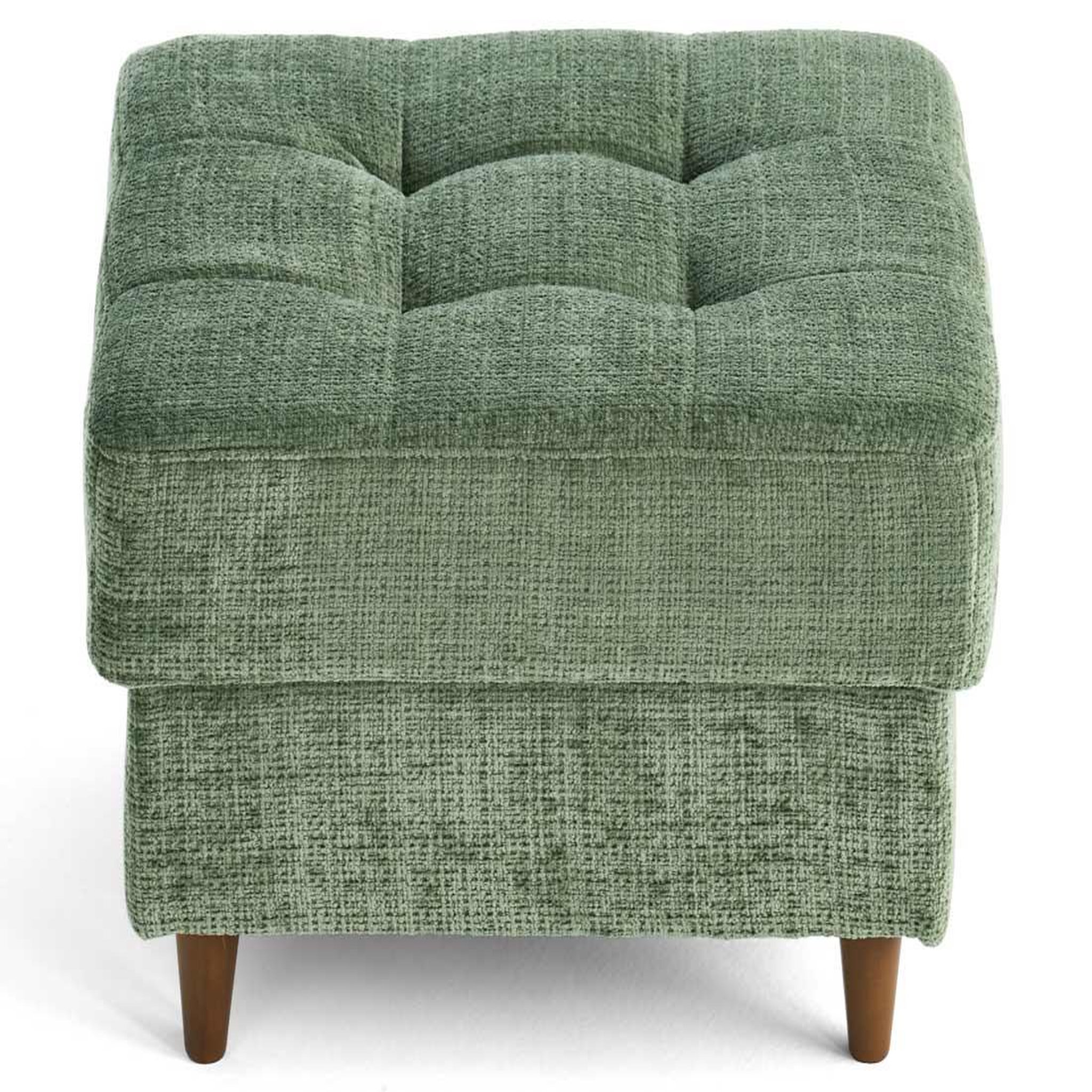 Voir la diapositive 5 : BEST MOBILIER Anna - pouf en velours texturé - pieds en bois