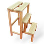 Voir la diapositive 2 : BRIXO Escabeau Tabouret Marchepied 3 marches pliantes Bois massif 2en1