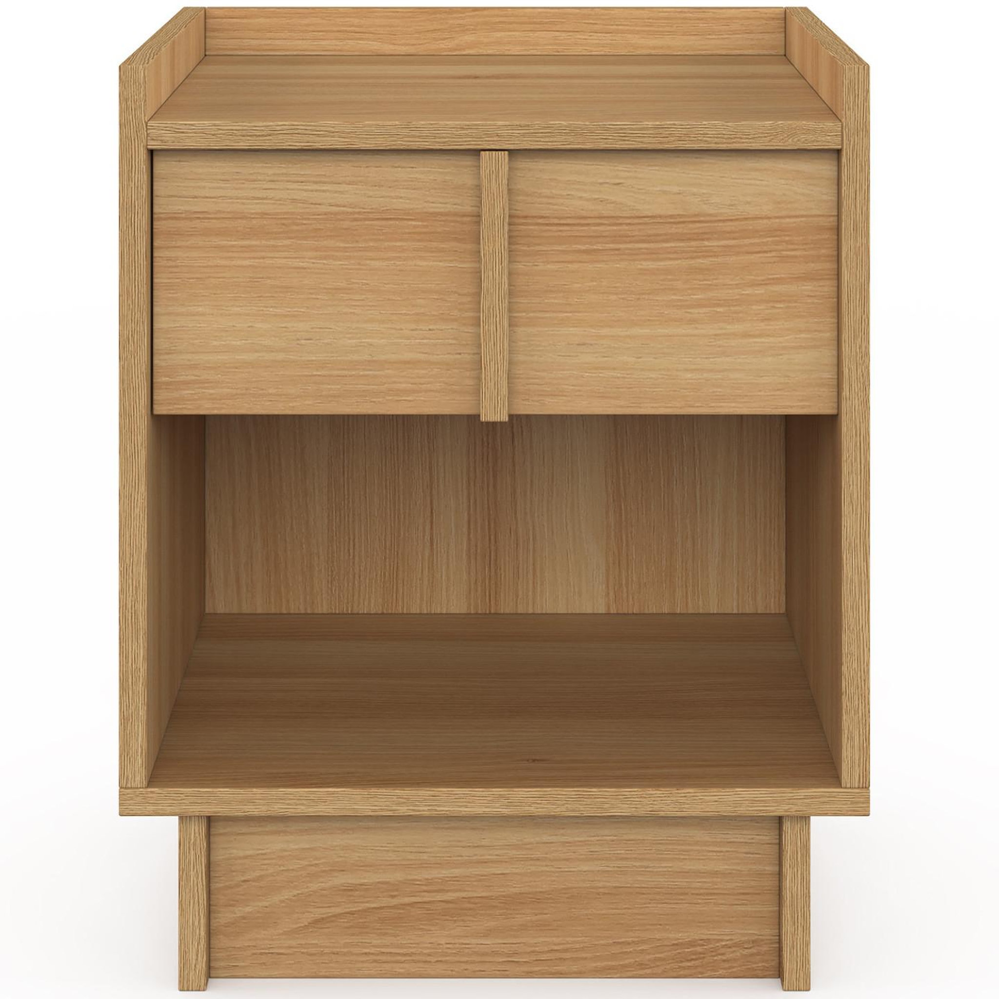 Voir la diapositive 3 : ID MARKET Lot de 2 tables de chevet rosie 1 tiroir et 1 niche façon hêtre design minimaliste