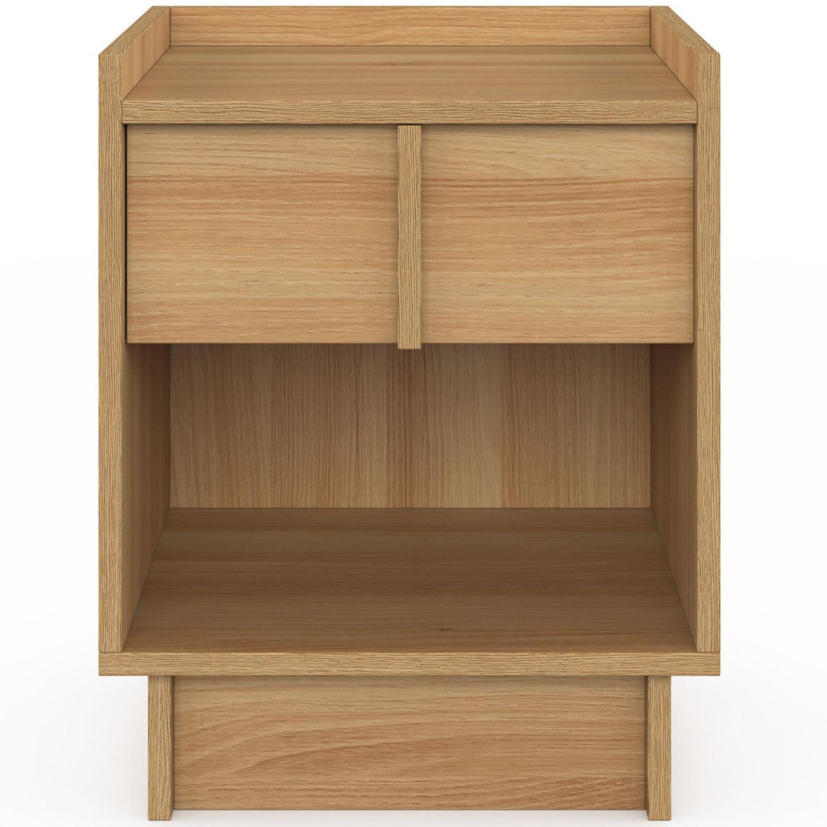 ID MARKET Lot de 2 tables de chevet ROSIE 1 tiroir et 1 niche façon hêtre design minimaliste