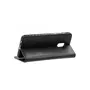 amahousse Housse Galaxy A8+ folio noir aspect cuir rabat aimanté