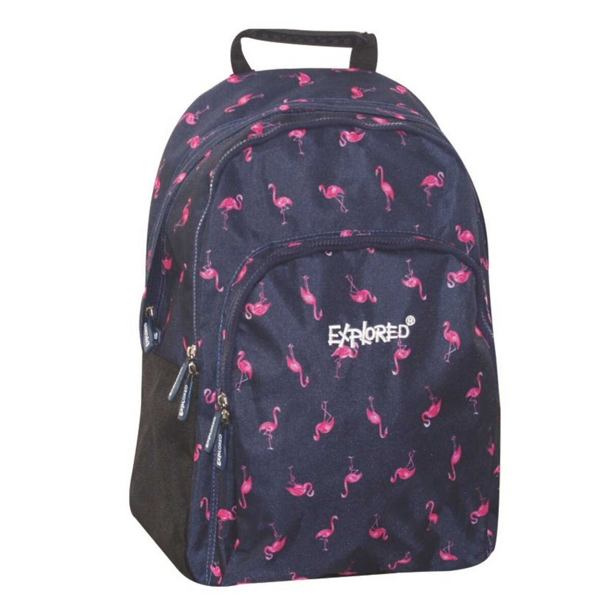Sac à dos 2 compartiments EX BAGS - Flamants roses