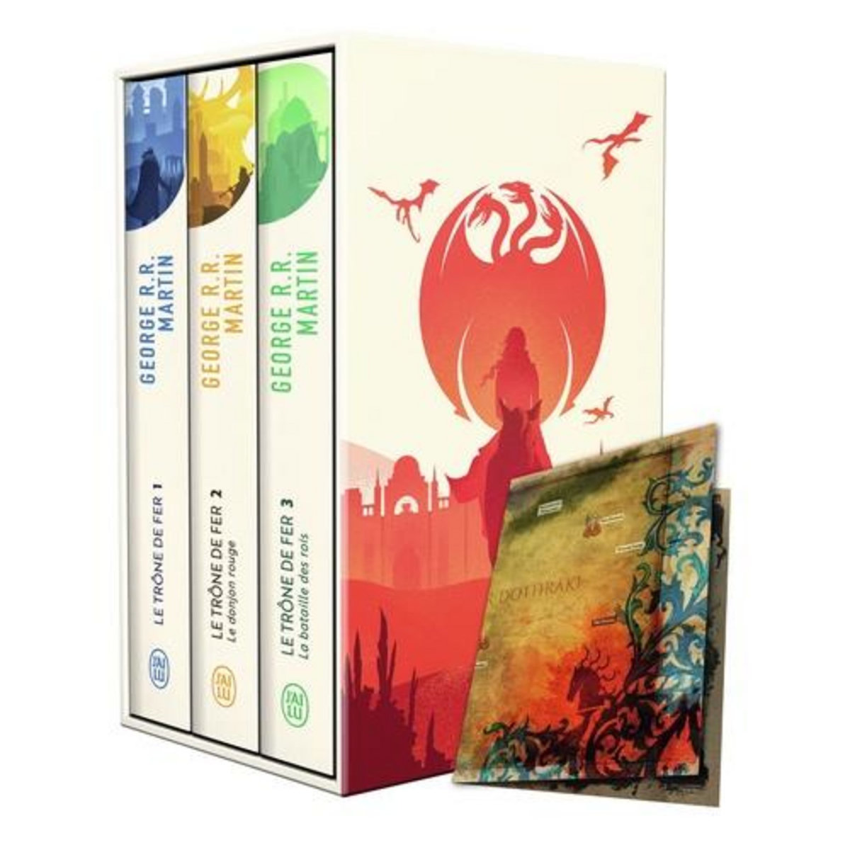 LE TRONE DE FER (A GAME OF THRONES) : COFFRET EN 3 VOLUMES. TOME 1, LE TRONE DE FER ; TOME 2, LE DONJON ROUGE ; TOME 3, LA BATAILLE DES ROIS. AVEC UNE CARTE, Martin George R. R.