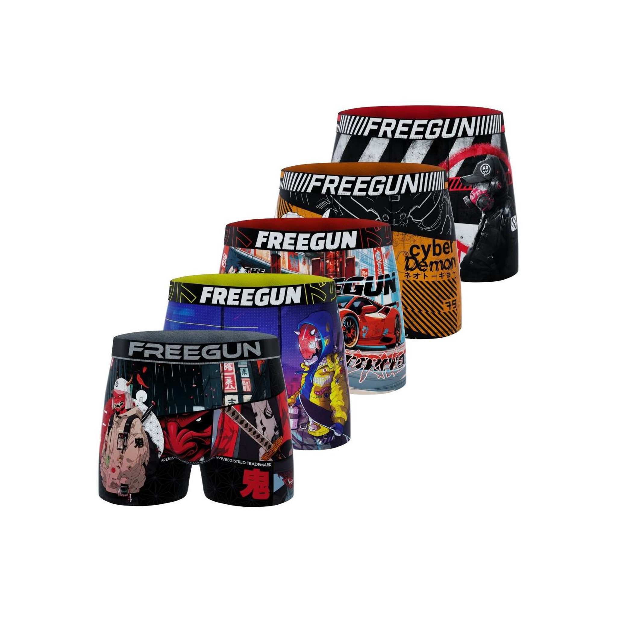 Voir la diapositive 1 : FREEGUN Lot de 5 boxers enfant Street Ninja