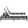 Voir la diapositive 5 : VIDAXL Chaises longues lot de 2 avec table noir resine tressee