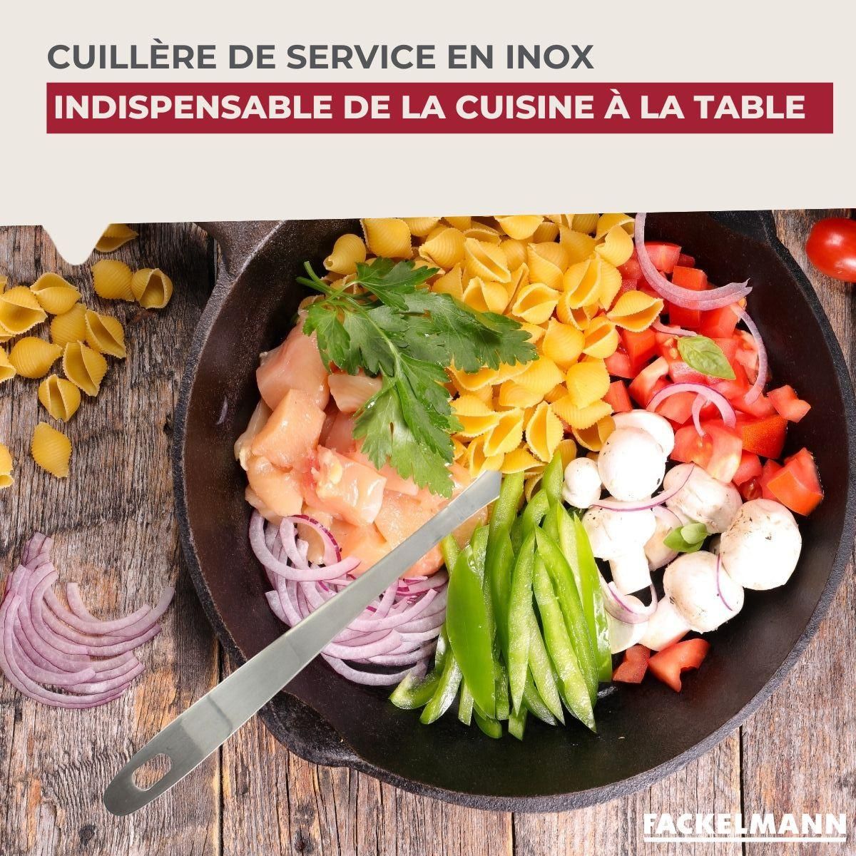 Fackelmann Ensemble de 2 Cuillères de service inox 31,5 cm Fackelmann Oxford